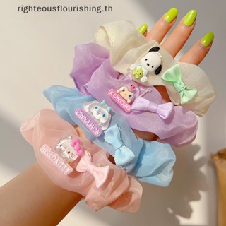 Righteousflourishs.th Sanrio ยางรัดผม ยืดหยุ่นสูง ลายการ์ตูน Hello Kitty Pachacco Cinnamoroll Bow Series