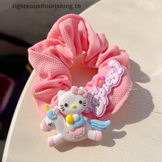 SANRIO Righteousflourishs.th ยางรัดผม ลายอนิเมะ Hello Kitty น่ารัก ขนาดใหญ่ สีชมพู สําหรับเด็ก