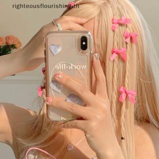 Righteousflourishs.th ใหม่ กิ๊บติดผม รูปโบว์น่ารัก สีชมพู ขนาดเล็ก เหมาะกับฤดูร้อน สําหรับผู้หญิง 5 ชิ้น ต่อชุด