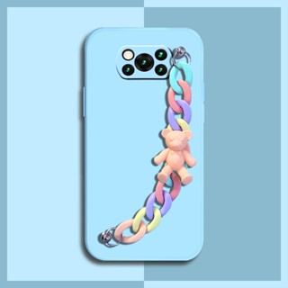 Bear bracelet Lens package Phone Case For Xiaomi Poco X3 NFC/X3 Pro/X3 Skin-friendly feel Nordic style Solid color