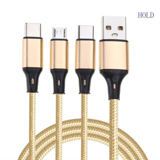 Ace สายชาร์จ USB 3 In 1 หลายสาย USB C หลายสาย พร้อม Type C MicroUSB สําหรับโทรศัพท์ แท็บเล็ต