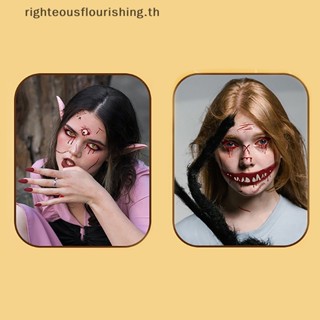 Righteousflourishs.th สติกเกอร์รอยสัก รูปกะโหลกเลือด รอยแผลเป็นจําลอง สําหรับตกแต่งปาร์ตี้ฮาโลวีน Diy