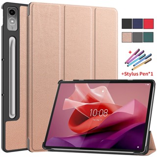 เคสแท็บเล็ตหนัง ฝาพับแม่เหล็ก พร้อมช่องใส่บัตร สําหรับ Lenovo Tab P12 12.7 นิ้ว P12 Xiaoxin Pad Pro 12.7 TB371FC