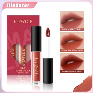 3 ชิ้น/เซ็ต Matte Lip Tint Set Long Wear Waterproof Lipstick Kit Highly Pigmented Lip Makeup HO