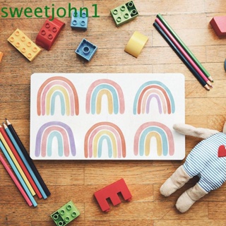 Sweetjohn สติกเกอร์สีรุ้ง กันน้ํา สําหรับติดตกแต่งผนังห้องนอนเด็ก 36 ชิ้น