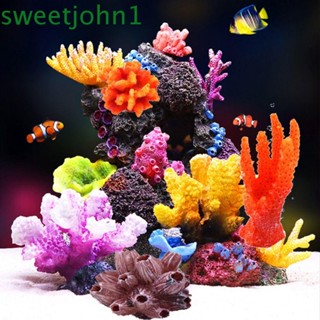 Sweetjohn ปะการังปะการังจําลอง 1 ชิ้นที่มีสีสันเหมือนจริงสําหรับการตกแต่งตู้ปลาพิพิธภัณฑ์สัตว์น้ําพืช