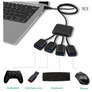 Nex อะแดปเตอร์ฮับ USB 2 0 4 พอร์ต สําหรับพัดลม USB คีย์บอร์ด เมาส์