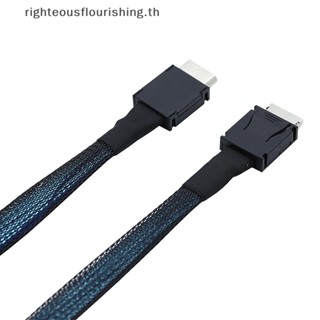 Righteousflourishs.th สายเคเบิลต่อขยายข้อมูล PCIE Oculink SFF 8611 4I เป็น MINI SAS SFF-8611 4I ตัวผู้ เป็นตัวผู้