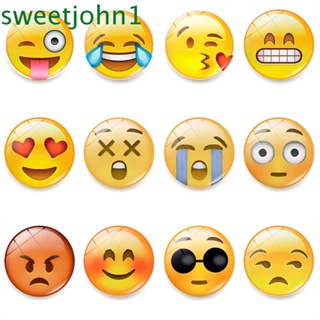 Sweetjohn สติกเกอร์แม่เหล็กติดตู้เย็น ลายการ์ตูนฮีโร่ หน้ายิ้ม