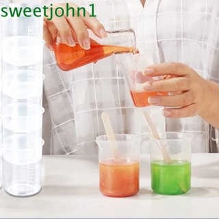 Sweetjohn บีกเกอร์พลาสติกใส วางซ้อนกันได้ อเนกประสงค์ สําหรับทดลองห้องปฏิบัติการ ห้องครัว 1 ชิ้น