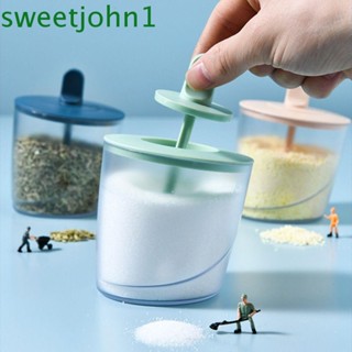 Sweetjohn กระปุกพลาสติกใส พร้อมฝาปิด 3 สี สําหรับใส่เครื่องเทศ บาร์บีคิว