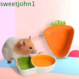 Sweetjohn ชามเซรามิค รูปแครอท สําหรับให้อาหารหนูแฮมสเตอร์