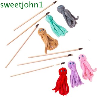 Sweetjohn ของเล่นไม้กายสิทธิ์ รูปปลาหมึก สําหรับฝึกแมว