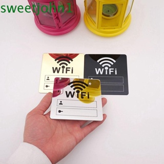 Sweetjohn สติกเกอร์กระจก WIFI แบบใส่รหัสผ่าน สําหรับติดตกแต่งผนังบ้าน ร้านค้าสาธารณะ