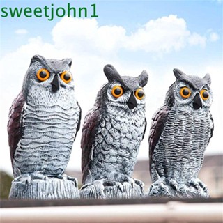 Sweetjohn รูปปั้นนกฮูกจําลอง ไม่ซีดจาง ติดตั้งง่าย