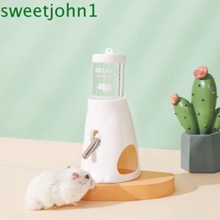 Sweetjohn ขวดน้ําดื่มอัตโนมัติ พลาสติก กันรั่วซึม สีชมพู ฟ้า ขาว สําหรับหนูแฮมสเตอร์