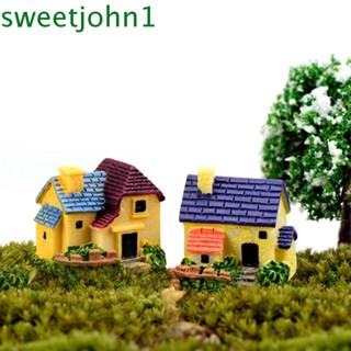 Sweetjohn ฟิกเกอร์บ้านตุ๊กตาน่ารัก ไมโครภูมิทัศน์ วิลล่า สวนขวด เครื่องประดับบ้านตุ๊กตา