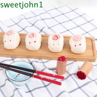 Sweetjohn แม่พิมพ์ไม้ รูปดอกไม้ สไตล์จีนดั้งเดิม สําหรับทําขนมหวาน คุกกี้ DIY