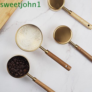 Sweetjohn ชุดช้อนตวงชา กาแฟ น้ําตาล สีทอง วางซ้อนกันได้