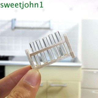 Sweetjohn หลอดทดลอง ขนาดเล็ก พร้อมชั้นวางแก้วไม้ สําหรับตกแต่งบ้านตุ๊กตา