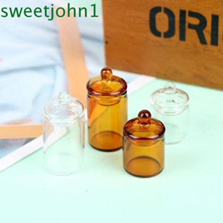 Sweetjohn โหลแก้วใส่เมล็ดกาแฟ ขนาดเล็ก 1:12 สําหรับตกแต่งบ้านตุ๊กตา