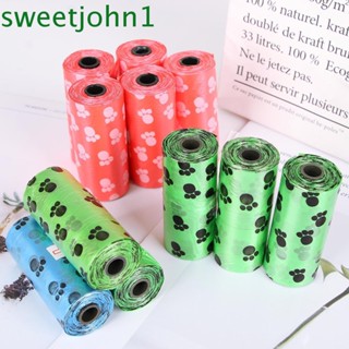 Sweetjohn ที่เก็บอึสัตว์เลี้ยง สุนัข แบบพลาสติก 5 ม้วน 75 ชิ้น