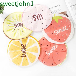 Sweetjohn หมวกอาบน้ํา กันน้ํา ลายการ์ตูนผลไม้ สําหรับผู้ใหญ่ ห้องครัว ห้องน้ํา