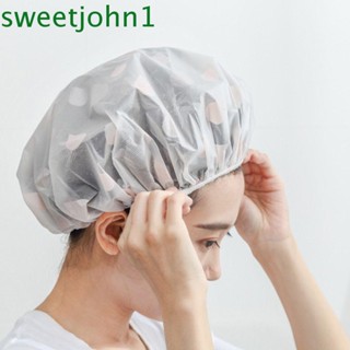 Sweetjohn หมวกคลุมผมอาบน้ํา แบบยืดหยุ่น กันน้ํา สําหรับผู้หญิง โรงแรม