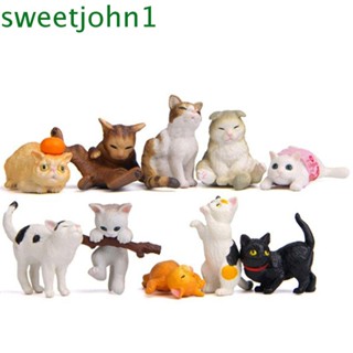 Sweetjohn ตุ๊กตาสัตว์เสมือนจริง ขนาดเล็ก สําหรับตกแต่งบ้าน สวน รถยนต์ 10 ชิ้น ต่อชุด