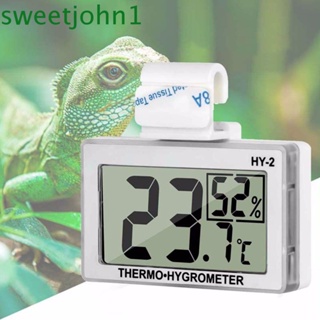 Sweetjohn เครื่องวัดอุณหภูมิอิเล็กทรอนิกส์ดิจิทัล LCD สําหรับสัตว์เลื้อยคลาน สวนขวด เครื่องวัดความชื้นในตู้ปลา