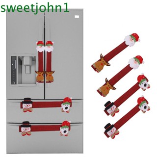 Sweetjohn ที่ครอบมือจับประตู ลายซานตาคลอส หมี สโนว์แมน สําหรับตกแต่งบ้าน ไมโครเวฟ เตาอบ