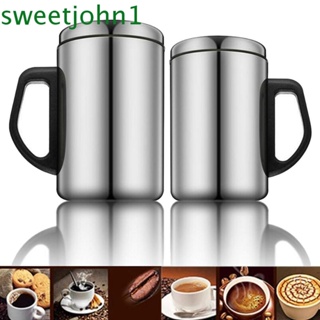 Sweetjohn แก้วกาแฟสเตนเลส มีฉนวนกันความร้อน สองชั้น สําหรับตั้งแคมป์ เดินทาง