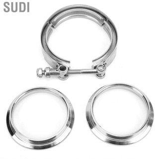 Sudi 3in Stainless Steel Exhaust V-Band Clamp Mild Flat Flange Assembly for Car Modification