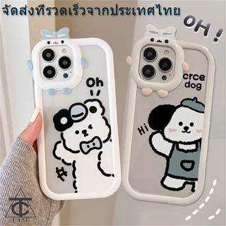 สำหรับ iPhone 11 12 13 14 Pro Max X XR Xs 6 7 8 Plus 15 การ์ตูนน่ารัก กล้อง Bow เคสโทรศัพท์ Clear Soft ป้องกัน #2226