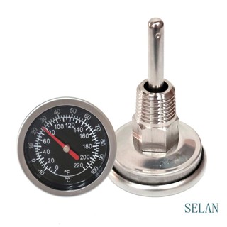 Sel Dial 1 4 NPT เครื่องวัดอุณหภูมิ ข้อต่อเกลียว สเตนเลส