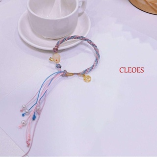 Cleoes สร้อยข้อมือ ประดับลูกปัดหยกเทียม หลากสี เครื่องประดับแฟชั่น สําหรับผู้หญิง