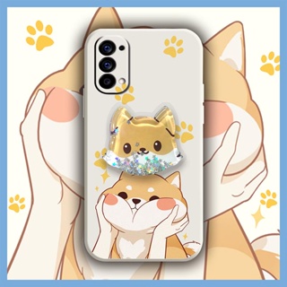 Skin feel silicone ins Phone Case For OPPO Reno4 4G Cartoon phone case quicksand Simplicity Glitter The New