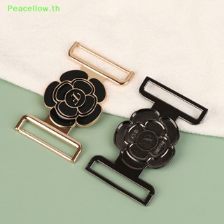 Peacellow หัวเข็มขัดโลหะ ลายดอกไม้ ปรับได้ 30 35 40 มม. สําหรับตกแต่งกระเป๋าเป้สะพายหลัง 1 ชุด