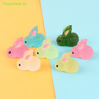 Peacellow ฟิกเกอร์ รูปปั้นกระต่าย เรืองแสง ขนาดเล็ก สําหรับตกแต่งบ้าน 5 ชิ้น