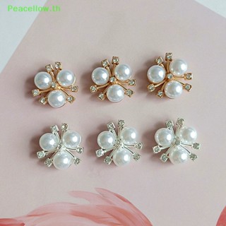 Peacellow อุปกรณ์เครื่องประดับ ไข่มุก ดอกไม้ หัวใจ โลหะผสม สีทอง 1 ชิ้น