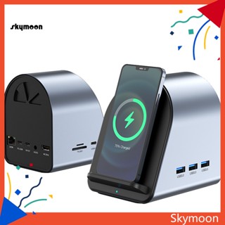 Skym* แท่นชาร์จ Usb 10-in-1 10-in-1 พร้อมที่ชาร์จไร้สาย และอีเธอร์เน็ต สําหรับแล็ปท็อป