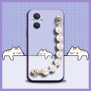 Cartoon phone case Phone Case For OPPO A96 5G/Reno7Z 5G/Reno7 Lite/F21 Pro 5G Bear bracelet soft shell Pearl bracelet