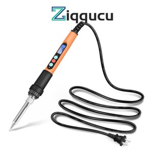 Ziqqucu หัวแร้งบัดกรีดิจิทัล แบบพกพา 100W 100-480℃ เครื่องมือบัดกรี ปรับอุณหภูมิได้