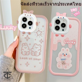 สำหรับ iPhone 11 12 13 14 Pro Max X XR Xs 6 7 8 Plus 15 การ์ตูนน่ารัก กล้อง Bow เคสโทรศัพท์ Clear Soft ป้องกัน #3233