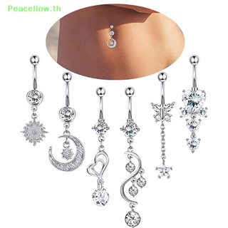 Peacellow จิวสะดือคริสตัล 14 กรัม สําหรับร่างกาย สะดือ บาร์เบล TH