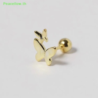 Peacellow ต่างหูสตั๊ดเกลียว รูปกระดูกอ่อน ผีเสื้อ เครื่องประดับ สําหรับผู้หญิง 1 คู่