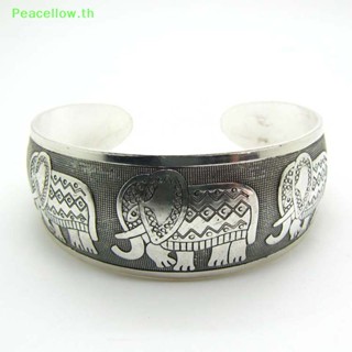 Peacellow ขายดี กําไลข้อมือทิเบต ทิเบต สีเงิน สําหรับผู้หญิง TH