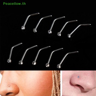 Peacellow ห่วงสกรู สเตนเลส ประดับพลอยเทียม 10 ชิ้น TH