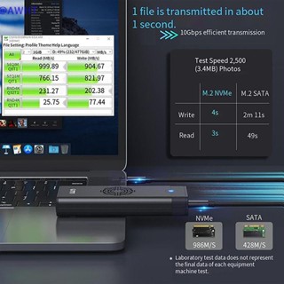 Awht เคส SSD 10Gbps USB3.1 Gen2 NVME พัดลมระบายความร้อน โปรโตคอลคู่ คุณภาพสูง สําหรับ 2230 2260 2280 2242 M2 SSD Drive ใหม่