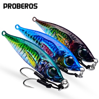 Proberos 1pc Luya Jig Jigging เหยื่อ 12 ซม./200g โลหะ Jigging Lure ประดิษฐ์ Hard Wobbler Sinking ตกปลาทะเลตกปลา Perch นำปลา